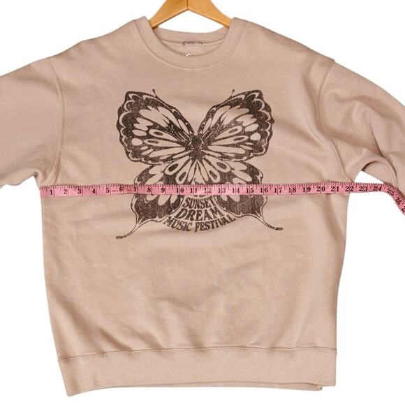 Hollister Butterfly Sweatshirt Dusty Rose Women's Size Medium - Picture 4 of 8